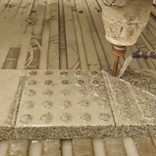 昆明 芝麻白花岗岩石材盲人石、盲道石、盲点石