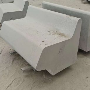 昆明 芝麻白花岗岩异形坐凳，石凳