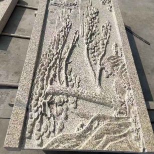 昆明 黄金麻雕刻板浮雕迎客松