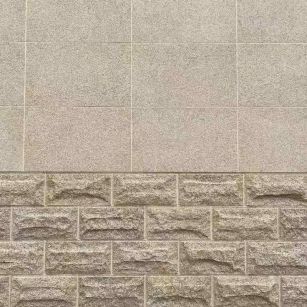 昆明 黄金麻自然面蘑菇石配荔枝面干挂