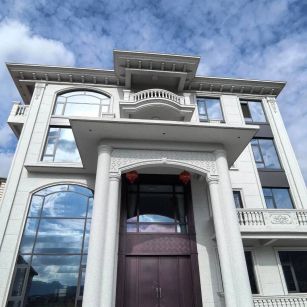 昆明白麻别墅外墙干挂石材效果示例