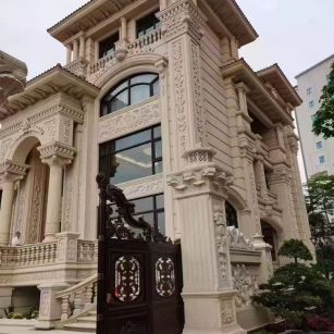 昆明 黄金麻花岗岩别墅外墙干挂效果展示