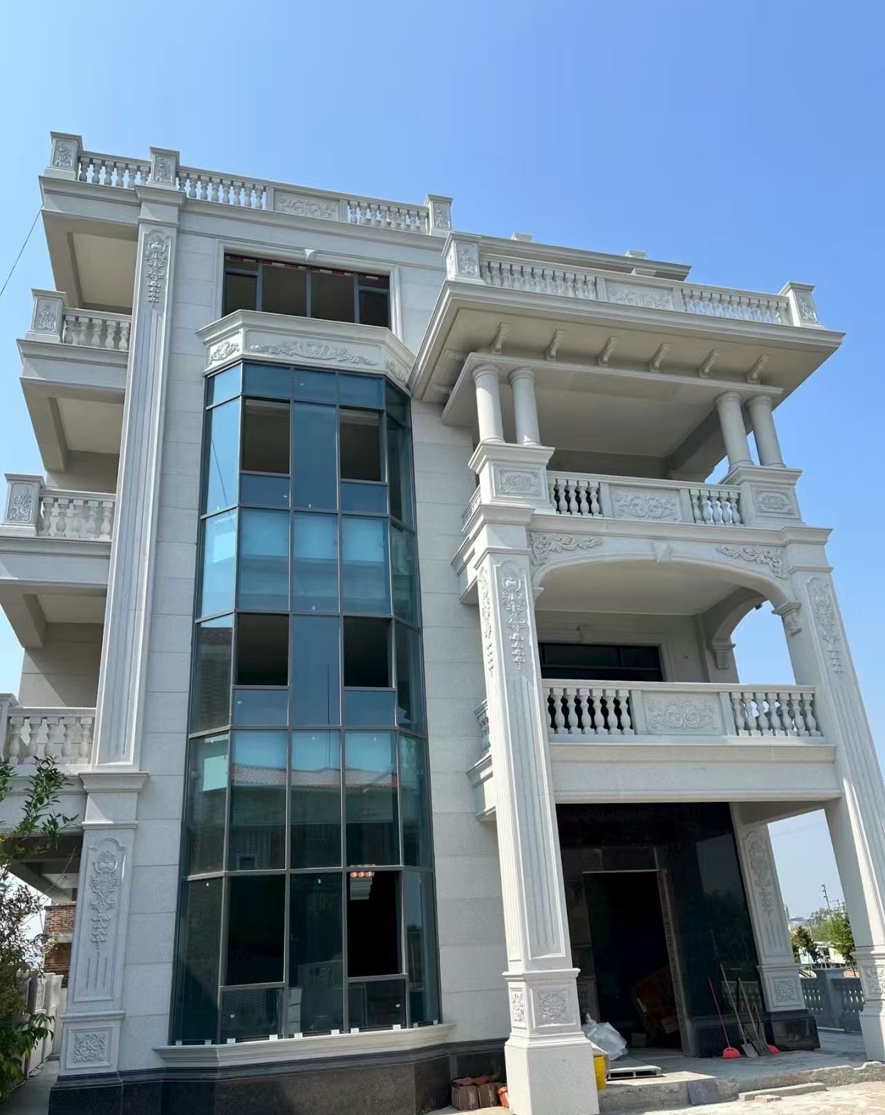 昆明 白麻花岗岩别墅外墙干挂效果展示