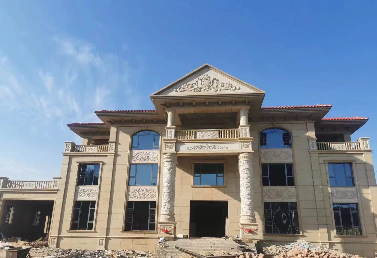 昆明 黄金麻花岗岩别墅外墙干挂