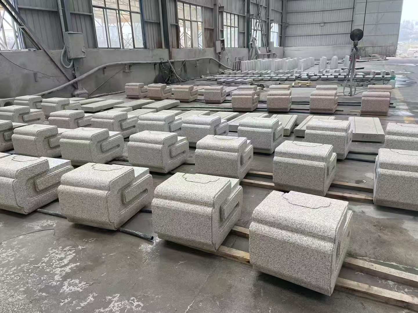 昆明 白麻花岗岩异形加工-石凳，坐凳